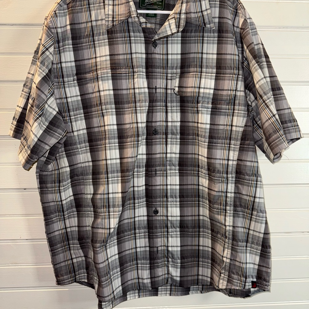 Woolrich Black and White Plaid Men's Shirt